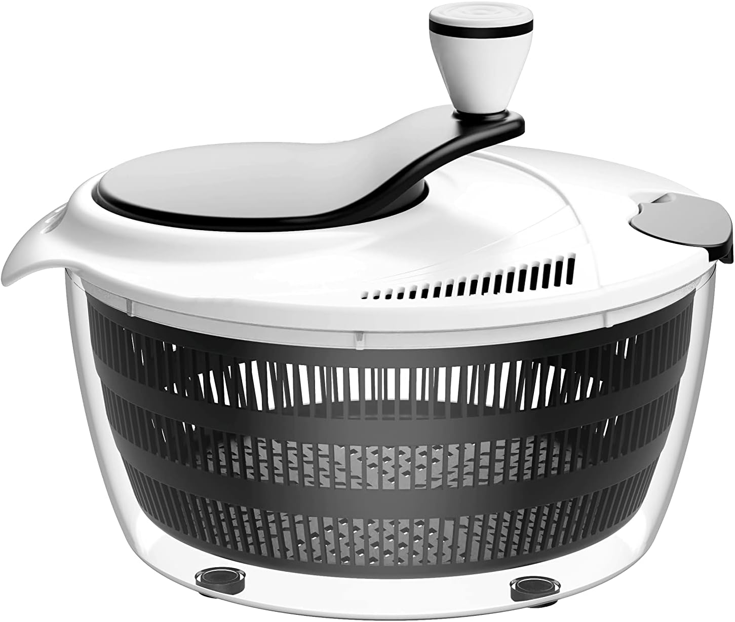 Salad Spinner - Kitchen Gadgets Vegetable Washer, High Efficiency for Home Kitchen Washing & Drying Leafy Vegetables, One-Handed Handle Easy Press 3.8 Qt White