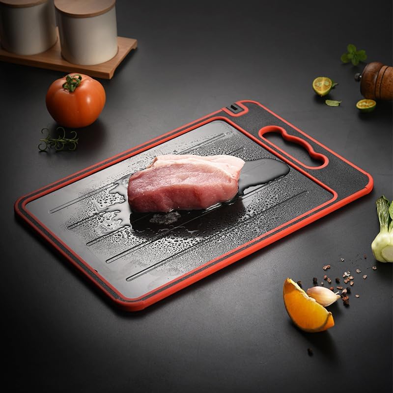 4-in-1 Multifunction Cutting Board – Defrosting Tray, Knife Sharpener & Spice Grater, Double-Sided Chopping Board