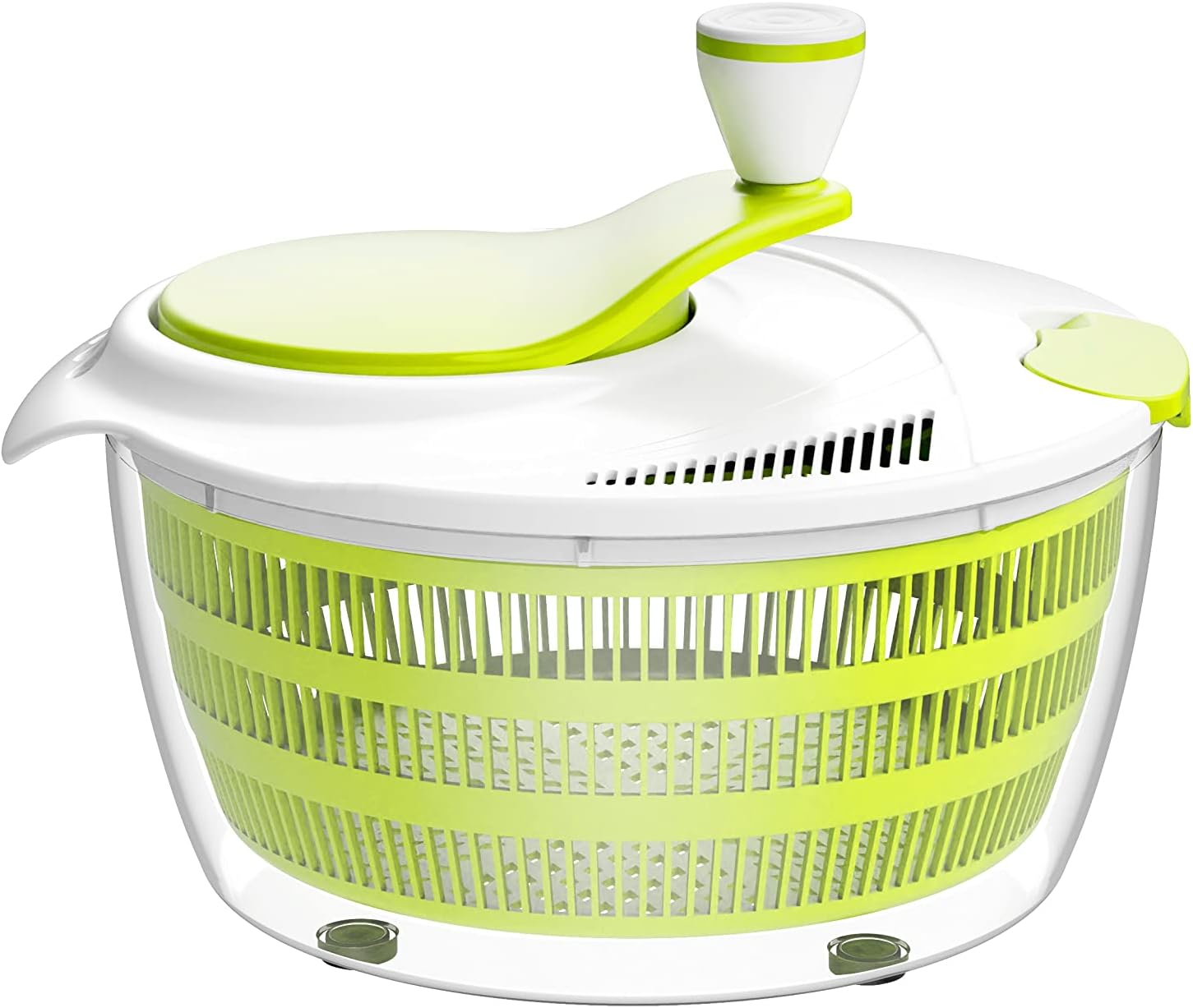 Salad Spinner - Kitchen Gadgets Vegetable Washer, High Efficiency for Home Kitchen Washing & Drying Leafy Vegetables, One-Handed Handle Easy Press 3.8 Qt White