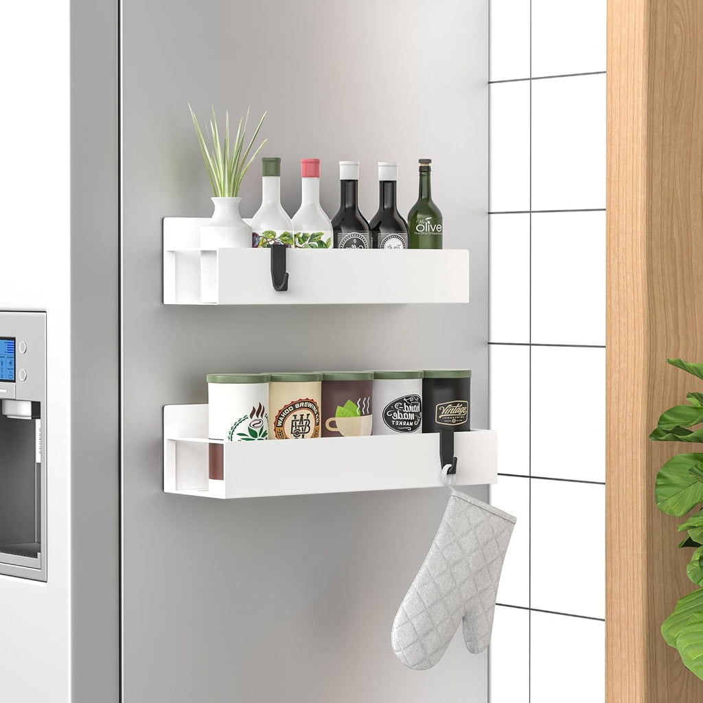 2-Pack Magnetic Spice Rack Organizer for Refrigerator 