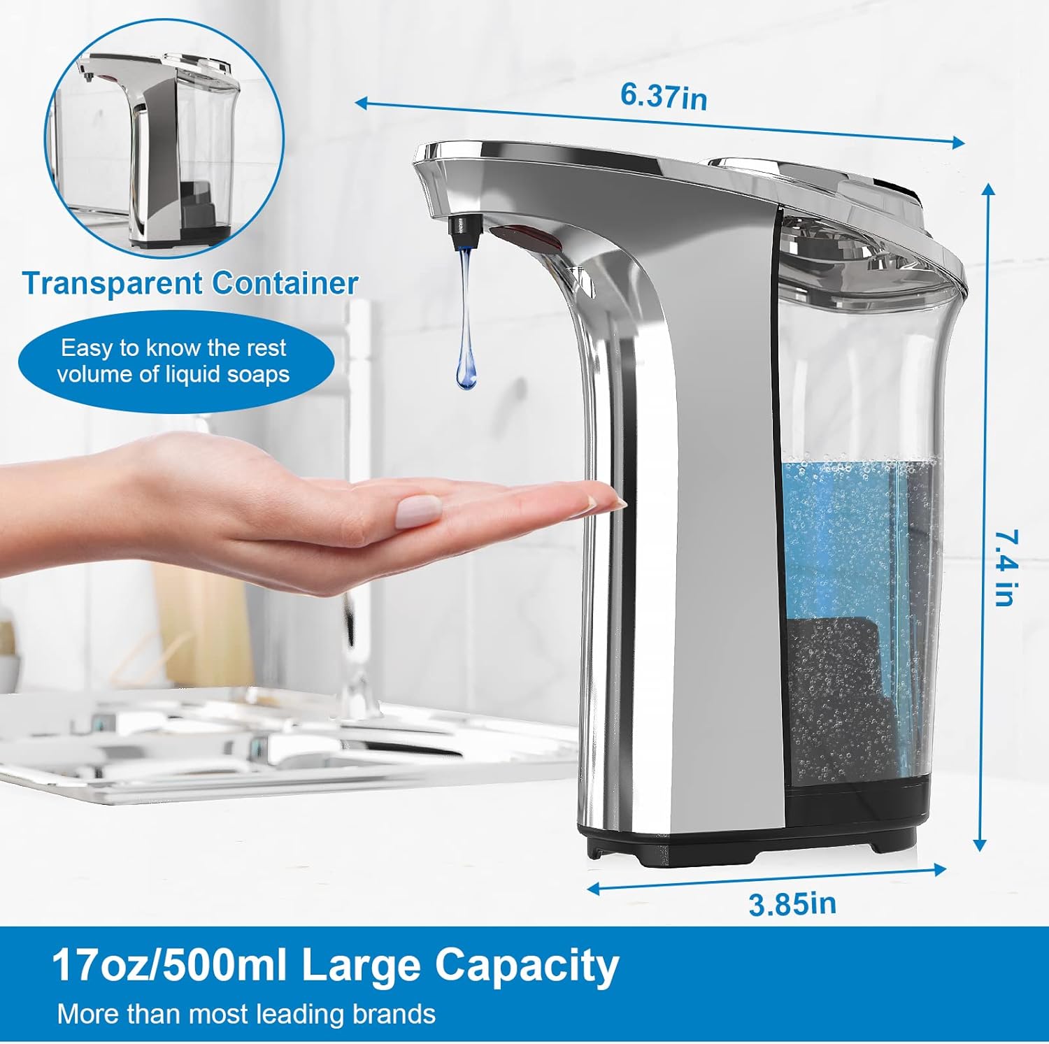 Automatic Touchless Soap Dispenser – 17oz