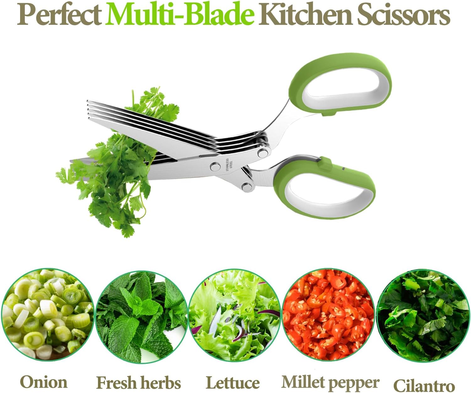  Stainless Steel Scissors for Fresh Herbs