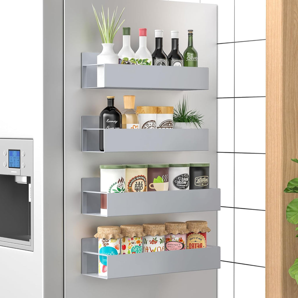 4-Pack Magnetic Metal Spice Rack Organizer