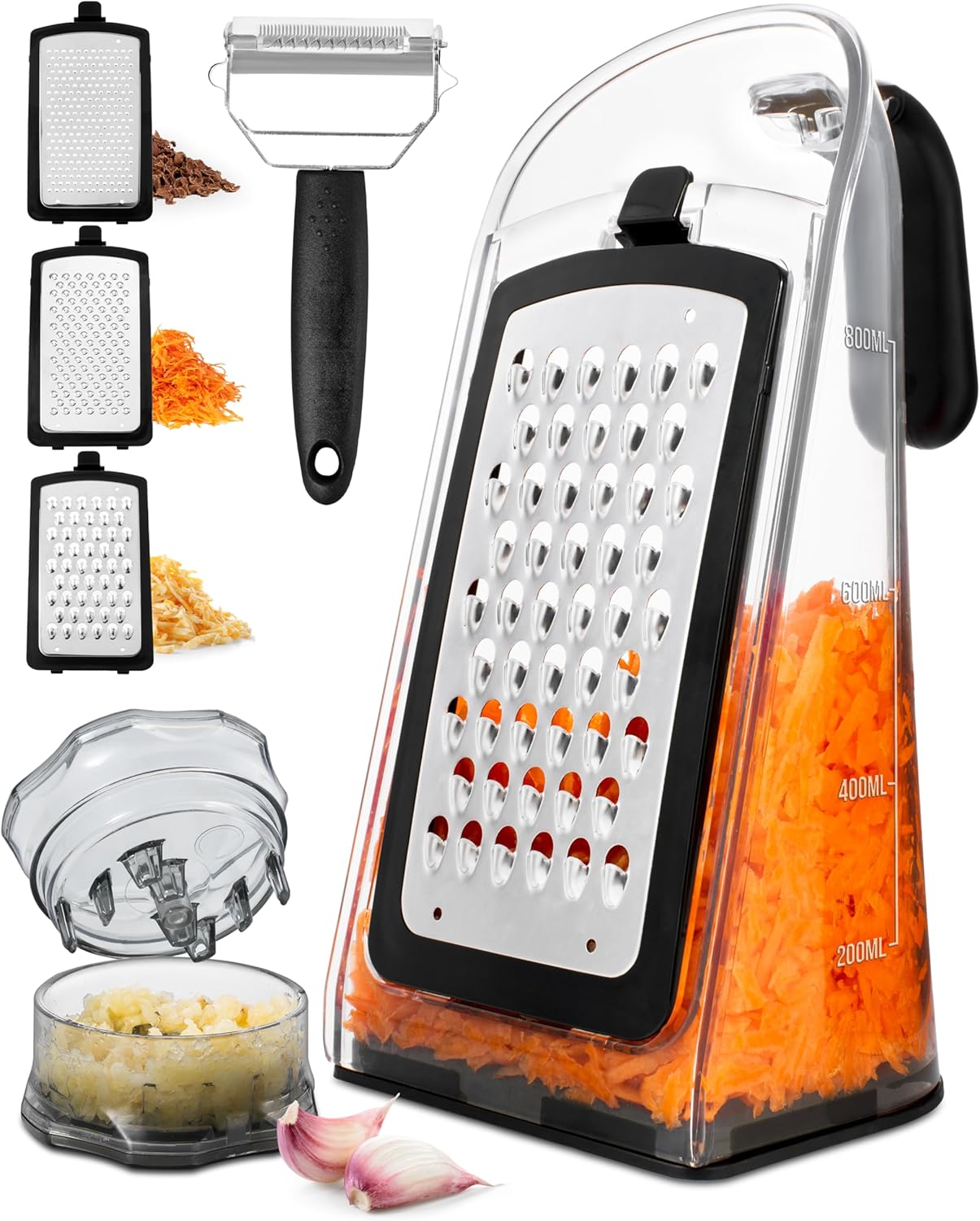 Cheese & Vegetable Grater with Garlic Crusher