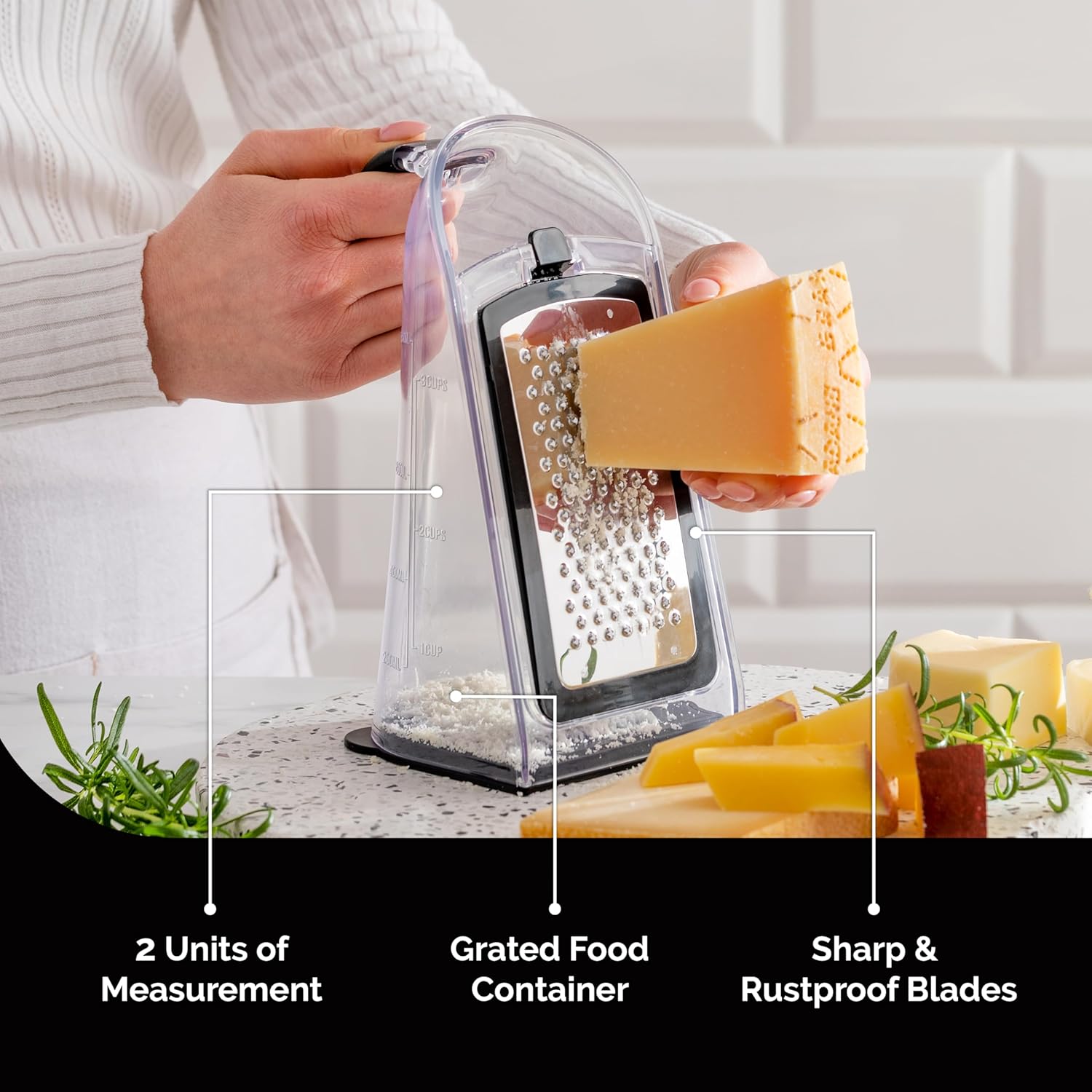 Cheese & Vegetable Grater with Garlic Crusher