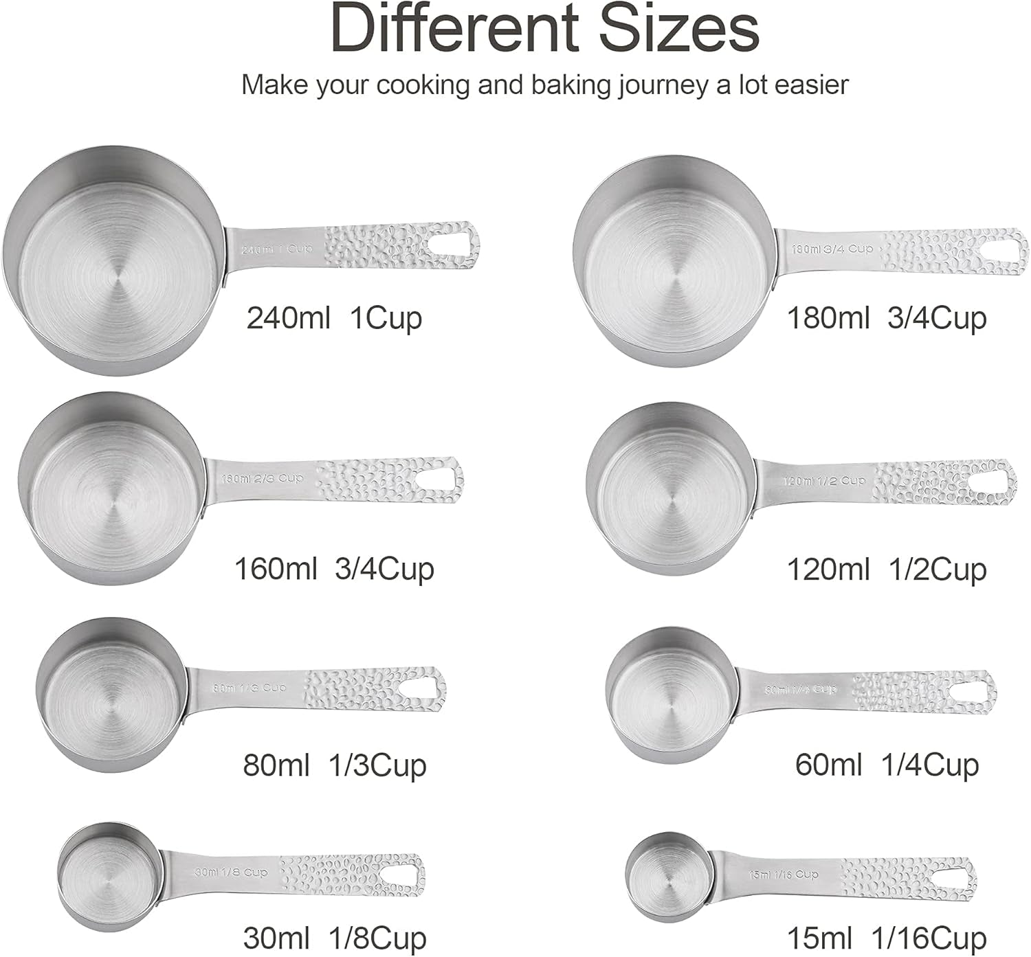 All-in-One 18-Piece Stainless Steel Measuring Set – 8 Cups + 9 Spoons with Leveler for Dry & Liquid Ingredients