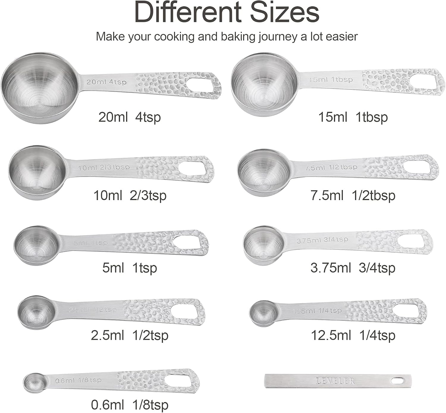 All-in-One 18-Piece Stainless Steel Measuring Set – 8 Cups + 9 Spoons with Leveler for Dry & Liquid Ingredients