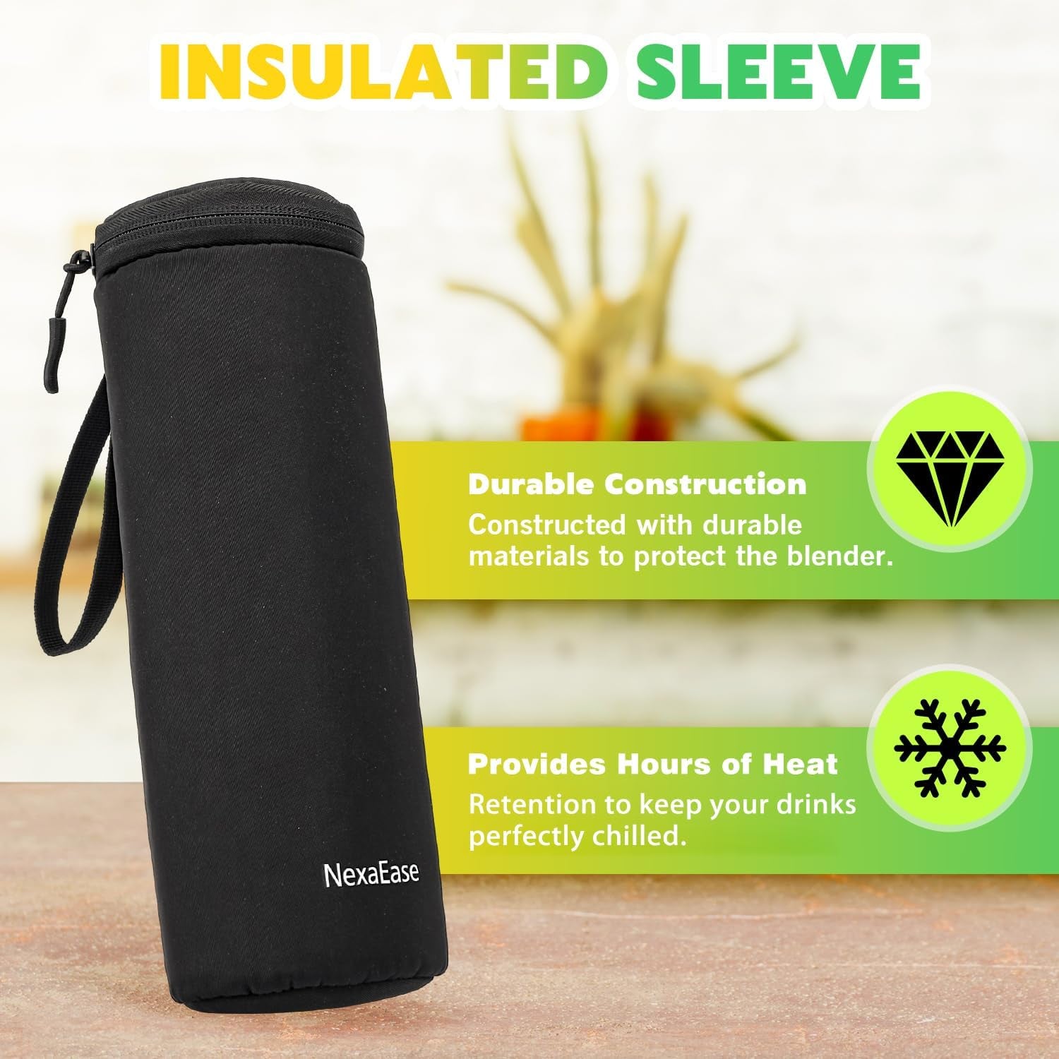 Portable Blender 20oz – USB-C Rechargeable Personal Juicer & Protein Shaker Bottle with Travel Lid & Insulated Sleeve for Shakes & Smoothies